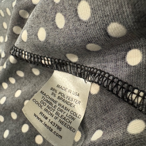 Leota Black and White Polka Dot A-Line Dress Faux Wrap - Medium - Picture 4 of 5